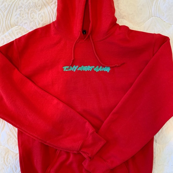 tiny meat gang merch pink hoodie